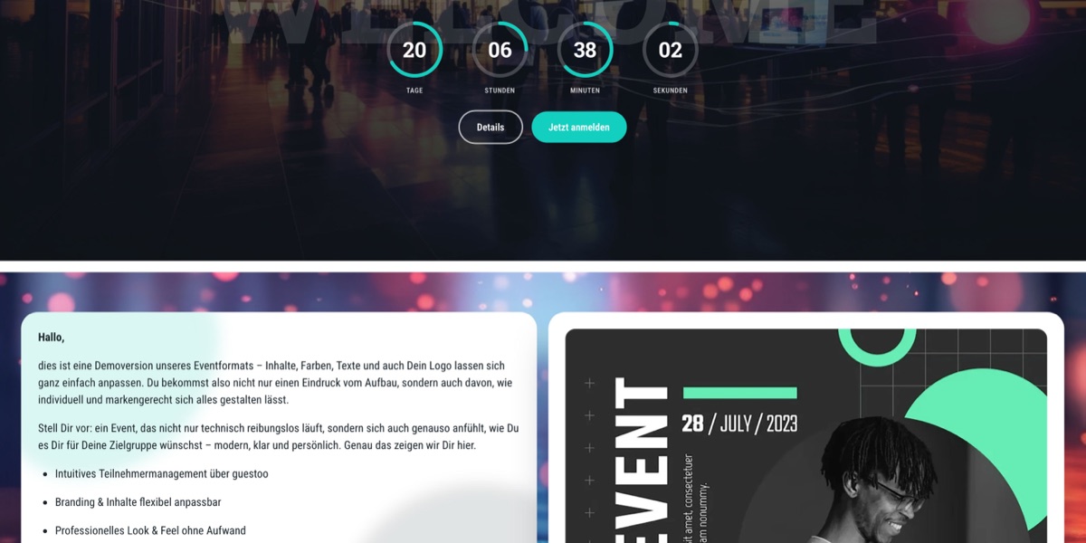 Tech-Event im Grid-Template – Eventseite