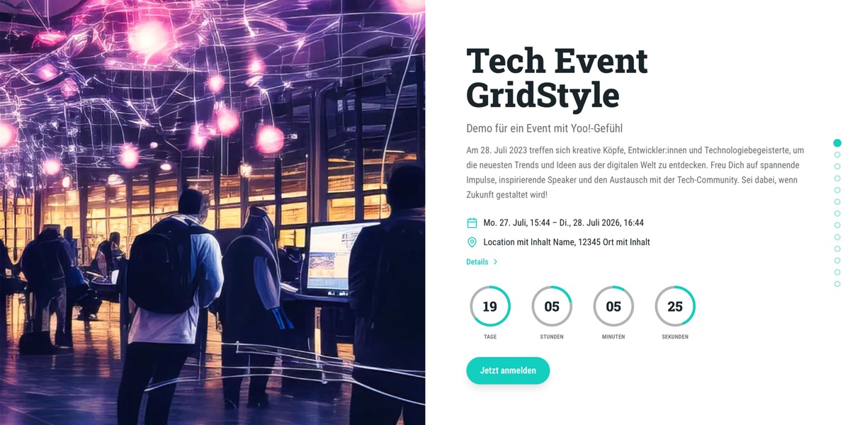 Event im Split-Template – Eventseite